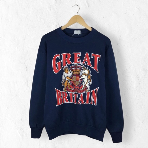 VINTAGE 1980s GREAT BRITAIN ENGLAND SWEATSHIRT SIZE M - Picture 1 of 4